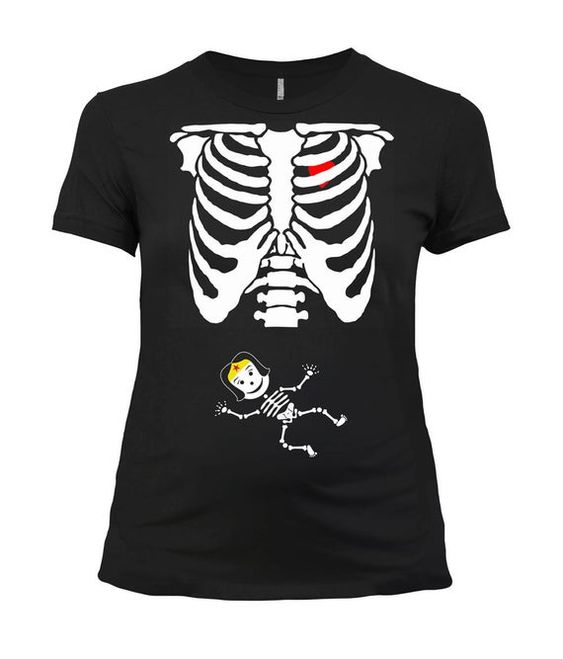 Halloween Pregnancy Skeleton T-Shirt EL01