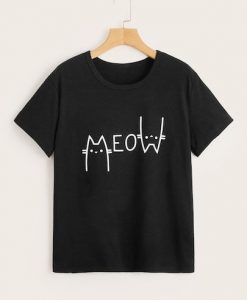 Letter And Cat T-Shirt FR30