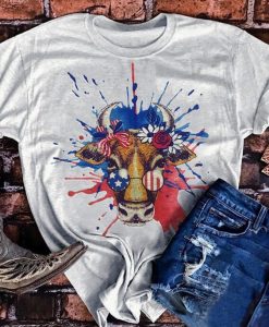 American Flag Bull's T-Shirt EM3D