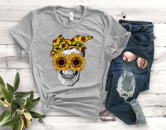 Sunflower Skull T-Shirt EM3D