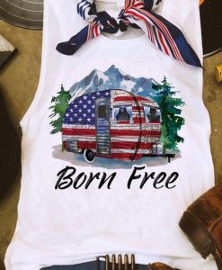 Born Free American Flag Tanktop Fd28J0