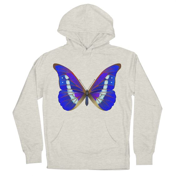 Blue tropical morpho butterfly Hoodie AG18F1