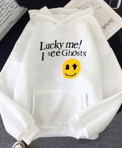 Lucky Me I See Ghosts print Hoodie